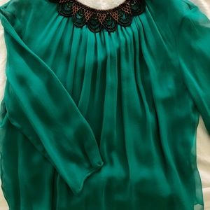 3.1 Phillip Lim Size 6 Kelly Green Silk Top